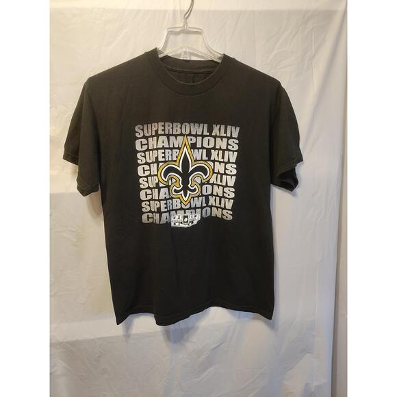 Other - New Orleans Saints Super Bowl XLIV Champions Black Vinyl Crew Neck T Shirt Large
